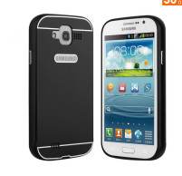 Луксозен черен алуминиев бъмпър с черен твърд гръб за Samsung Galaxy Grand Duos i9082 / Grand Neo i9060 / Grand Neo Plus 